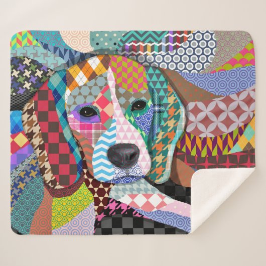 Couverture Sherpa Chien Beagle multicolore 161 (Devant (Horizontal))