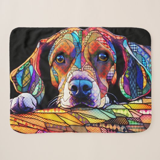 Couverture Sherpa Chien Beagle multicolore 178 (Devant (Horizontal))