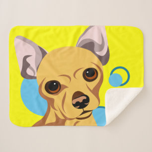 Couverture Sherpa Chien Chihuahua à poil lisse couleur faon