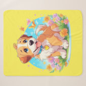 Couverture Sherpa Chien chiot mignon (Devant (Horizontal))