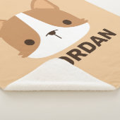 Couverture Sherpa Chien Corgi mignon avec nom personnalisé (3/4)