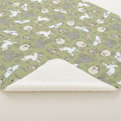 Couverture Sherpa Chien couché imprimé inspiré en gris vert (3/4)