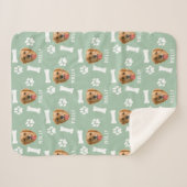 Couverture Sherpa Chien customisé animal de compagnie photo et nom S (Devant (Horizontal))