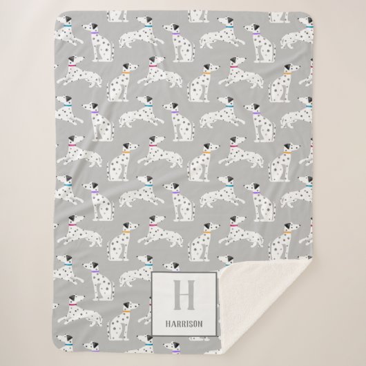 Couverture Sherpa Chien Dalmatien Polka Pot Animal Aquarelle Enfants (Devant)