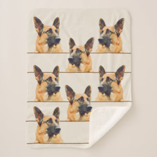 Couverture Sherpa Chien de berger allemand magnifique