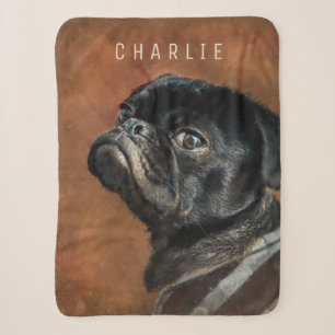 Couverture Sherpa Chien de Carlin noir