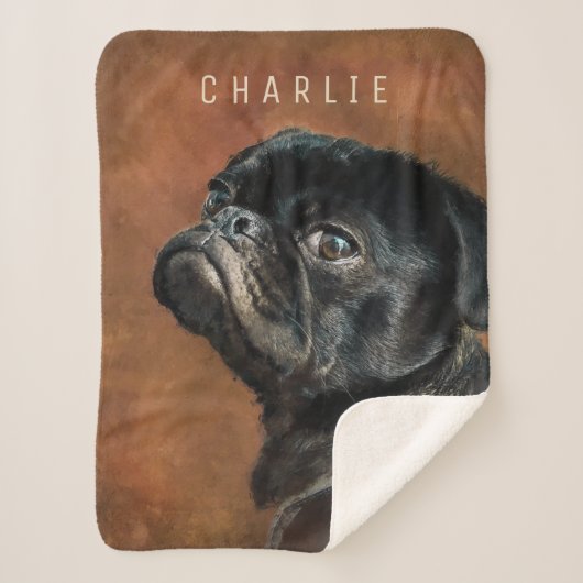Couverture Sherpa Chien de Carlin noir (Devant)