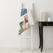 Couverture Sherpa Chien de collection photo bleu Dusty moderne (En situation)