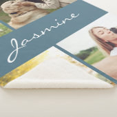 Couverture Sherpa Chien de collection photo bleu Dusty moderne (3/4)