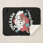 Couverture Sherpa Chien de Noël à Santa Hat - Jour de Noël pour Anim (Devant (Horizontal))