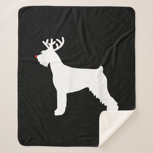 Couverture Sherpa chien de noël des rennes de schnauzer (Devant)