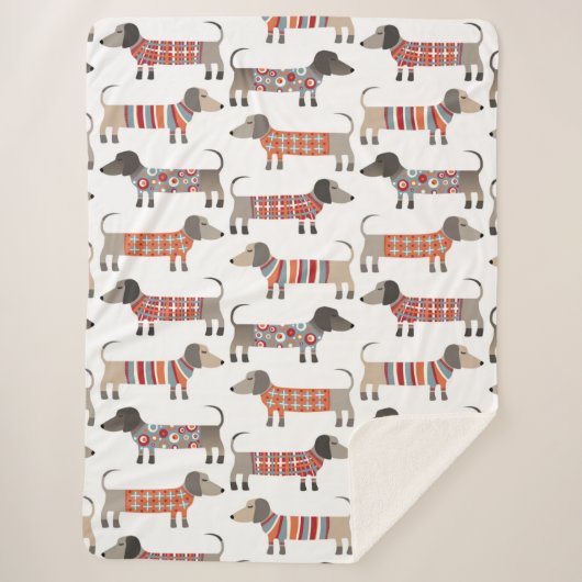 Couverture Sherpa Chien de saucisse Dachshund (Devant)
