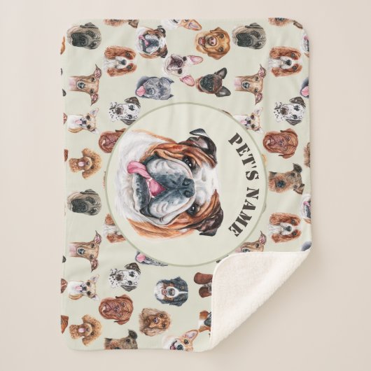 Couverture Sherpa Chien de taureau anglais et amis animal de compagn (Devant)