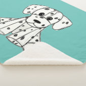 Couverture Sherpa Chien en dalmate dessin simple noir (3/4)