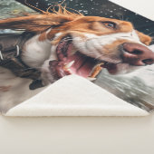 Couverture Sherpa Chien excité sur Rainy Car Ride Art (3/4)