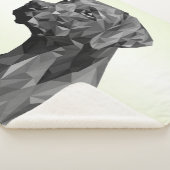 Couverture Sherpa Chien géométrique gris vert (3/4)