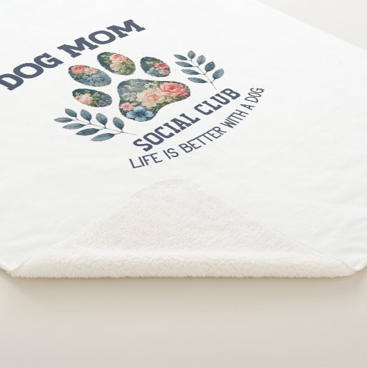 Couverture Sherpa Chien Maman Paw Floral (3/4)
