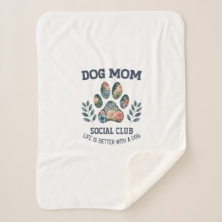 Couverture Sherpa Chien Maman Paw Floral