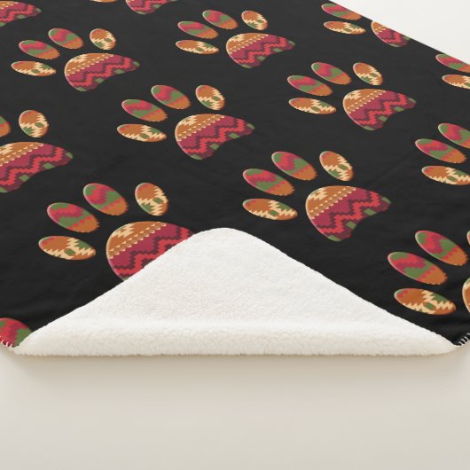 Couverture Sherpa Chien Motif Aztèque Paw (3/4)