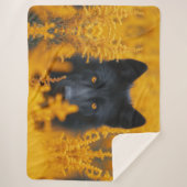 Couverture Sherpa Chien noir aux yeux d'or étonnants (Devant)