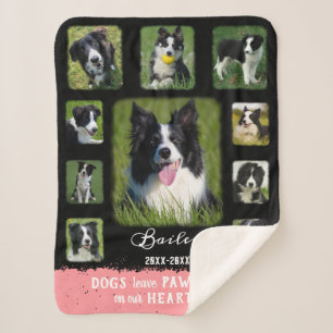 Couverture Sherpa Chien Photo personnalisée Collage de bordures fan