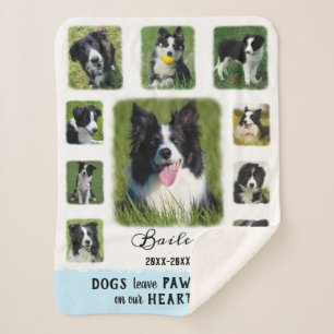 Couverture Sherpa Chien Photo personnalisée Collage des bordures fa