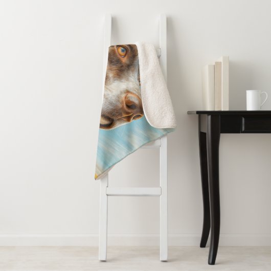 Couverture Sherpa Chien tacheté sur une voiture Aventure Art Imprime (En situation)