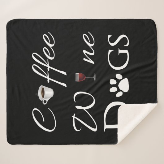 Couverture Sherpa Chiens à vin de café Sherpa Blanket (Devant (Horizontal))