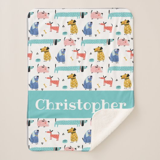 Couverture Sherpa Chiens amusants bébé (Devant)