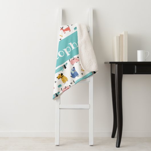 Couverture Sherpa Chiens amusants bébé (En situation)