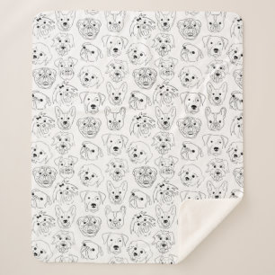 Couverture Sherpa Chiens de Doodle partout sur la ligne d'impression
