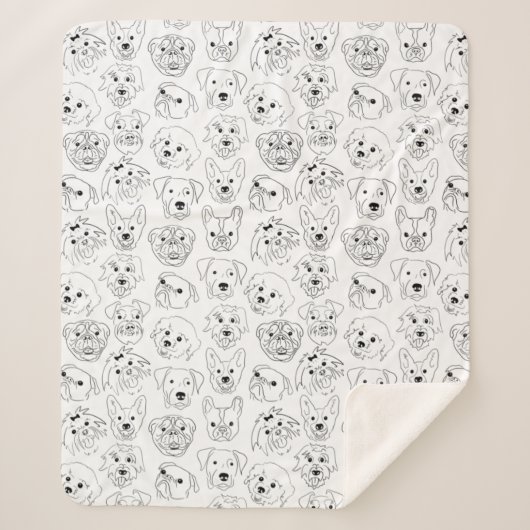 Couverture Sherpa Chiens de Doodle partout sur la ligne d'impression (Devant)