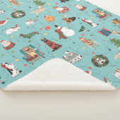 Couverture Sherpa Chiens de Fêtes en Motif de pulls de Noël (3/4)