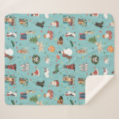 Couverture Sherpa Chiens de Fêtes en Motif de pulls de Noël (Devant (Horizontal))