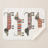 Couverture Sherpa Chiens de saucisson | Drôle cadeau pour Dachshund  (Devant (Horizontal))