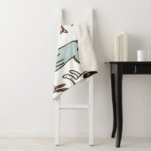 Couverture Sherpa Chiens d'enfants, dessinés à la main, motif à la m (En situation)