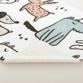 Couverture Sherpa Chiens d'enfants, dessinés à la main, motif à la m (3/4)