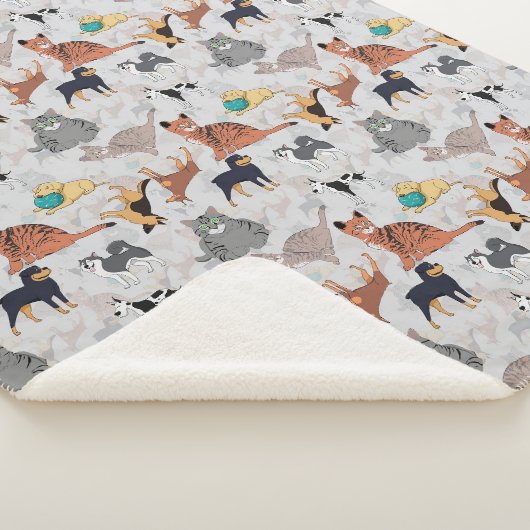 Couverture Sherpa Chiens Et Chats Cutes Design Motif (3/4)
