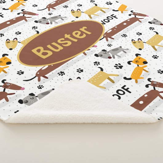 Couverture Sherpa Chiens mignons Blanche Sherpa Chien (3/4)