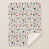 Couverture Sherpa Chiens mignons Design Motif Blanc (Devant)