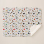 Couverture Sherpa Chiens mignons Design Motif Blanc (Devant (Horizontal))