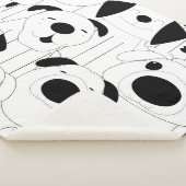 Couverture Sherpa Chiens mignons : dessin animé noir, blanc. (3/4)