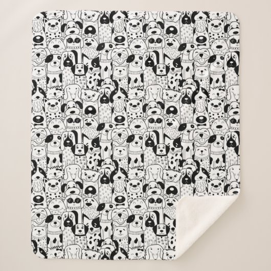 Couverture Sherpa Chiens mignons Sherpa Blanket (Devant)