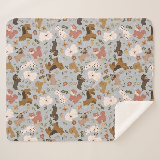 Couverture Sherpa Chiens mignons Sherpa Blanket (Devant (Horizontal))