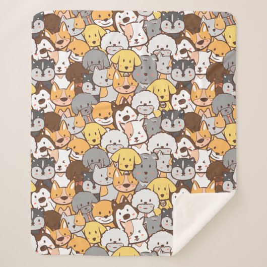 Couverture Sherpa Chiens mignons Sherpa Blanket (Devant)