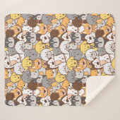 Couverture Sherpa Chiens mignons Sherpa Blanket (Devant (Horizontal))