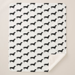 Couverture Sherpa Chiens noirs modernes de saucisse de teckel