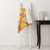 Couverture Sherpa Chiens roses mignons - Jaune (En situation)