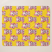 Couverture Sherpa Chiens roses mignons - Jaune (Devant (Horizontal))