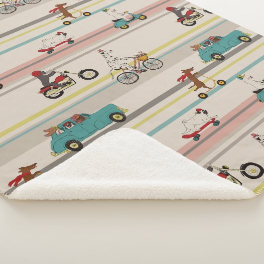 Couverture Sherpa Chiens se déplaçant dans les véhicules Motif (3/4)